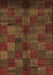 Machine Washable Checkered Brown Modern Rug, wshabs4225brn