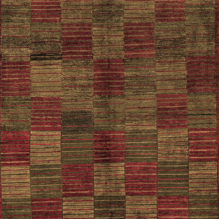 Machine Washable Checkered Brown Modern Rug, wshabs4225brn