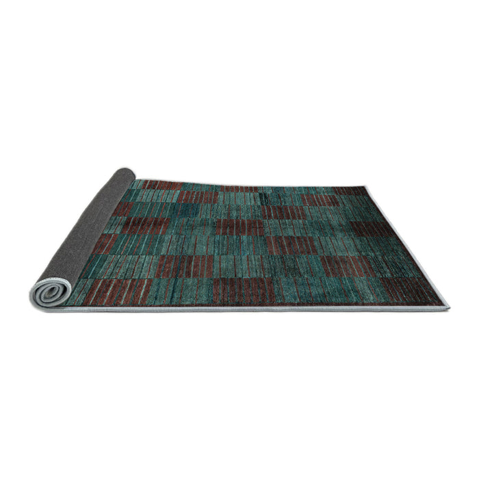 Sideview of Checkered Light Blue Modern Rug, abs4225lblu