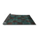 Sideview of Checkered Light Blue Modern Rug, abs4225lblu