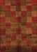 Machine Washable Checkered Orange Modern Area Rugs, wshabs4225org