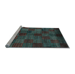 Sideview of Machine Washable Checkered Light Blue Modern Rug, wshabs4225lblu