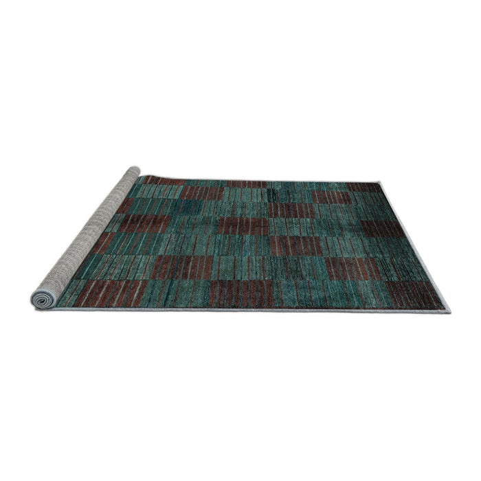 Sideview of Machine Washable Checkered Light Blue Modern Rug, wshabs4225lblu