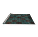 Sideview of Machine Washable Checkered Light Blue Modern Rug, wshabs4225lblu