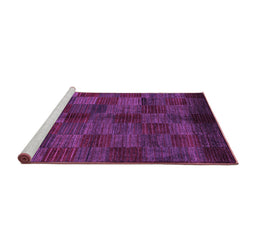 Sideview of Machine Washable Checkered Purple Modern Area Rugs, wshabs4225pur