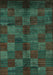 Checkered Turquoise Modern Rug, abs4225turq