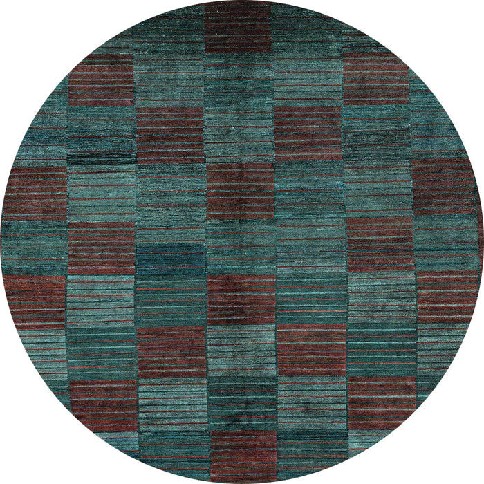 Round Machine Washable Checkered Light Blue Modern Rug, wshabs4225lblu