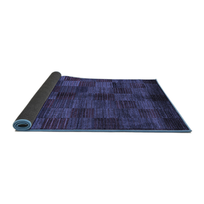 Sideview of Checkered Blue Modern Rug, abs4225blu