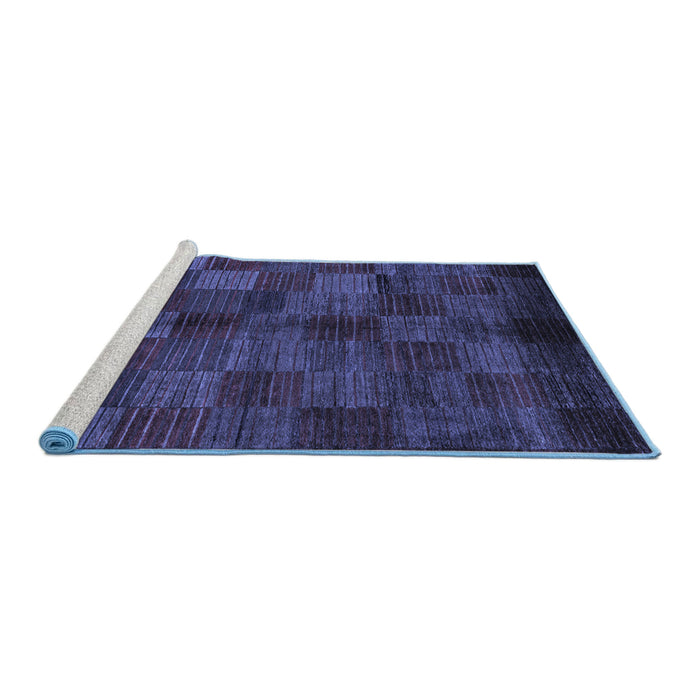 Sideview of Machine Washable Checkered Blue Modern Rug, wshabs4225blu