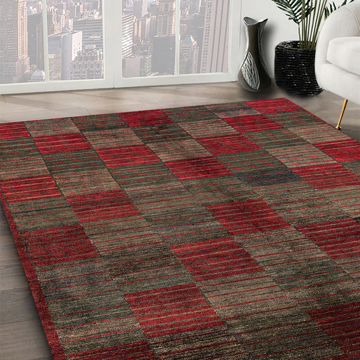 Machine Washable Abstract Coffee Brown Rug in a Family Room, wshabs4225