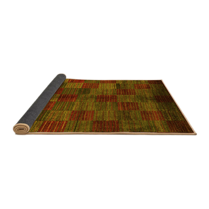 Sideview of Checkered Yellow Modern Rug, abs4225yw