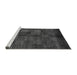 Sideview of Machine Washable Checkered Gray Modern Rug, wshabs4225gry