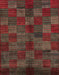 Abstract Coffee Brown Checkered Rug, abs4225