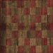 Square Machine Washable Checkered Brown Modern Rug, wshabs4225brn