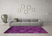 Machine Washable Checkered Purple Modern Area Rugs in a Living Room, wshabs4225pur