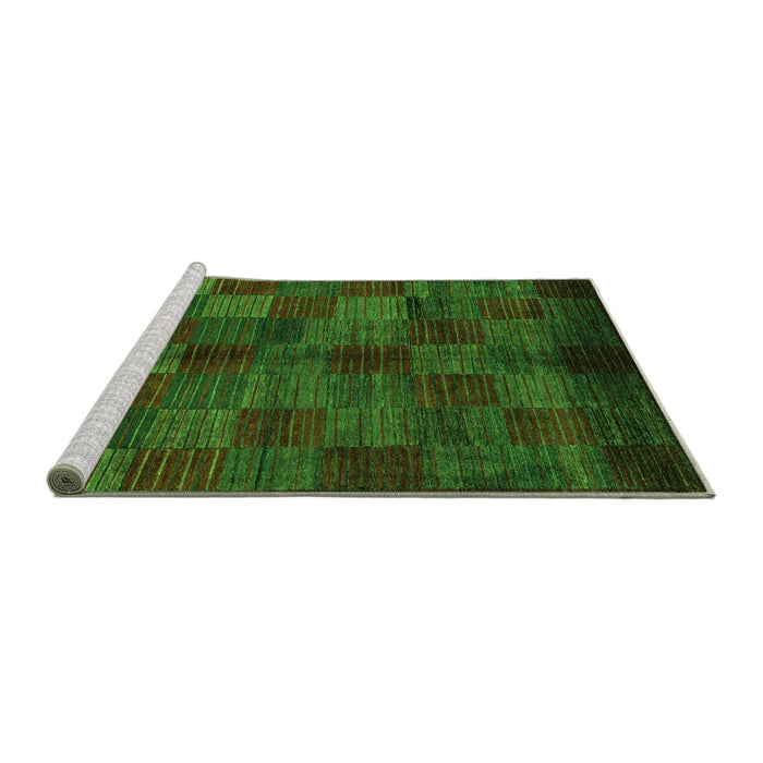 Sideview of Machine Washable Checkered Green Modern Area Rugs, wshabs4225grn