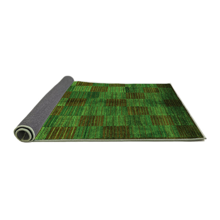 Sideview of Checkered Green Modern Rug, abs4225grn