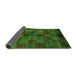 Sideview of Checkered Green Modern Rug, abs4225grn