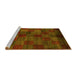 Sideview of Machine Washable Checkered Yellow Modern Rug, wshabs4225yw