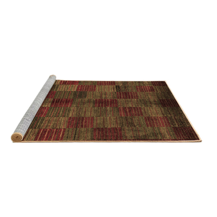 Sideview of Machine Washable Checkered Brown Modern Rug, wshabs4225brn