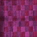 Square Machine Washable Checkered Pink Modern Rug, wshabs4225pnk