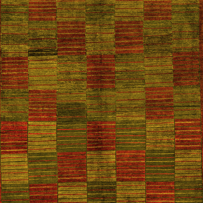 Checkered Yellow Modern Rug, abs4225yw