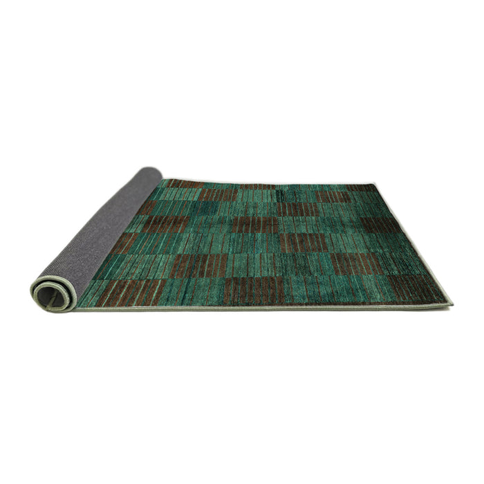 Sideview of Checkered Turquoise Modern Rug, abs4225turq