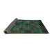 Sideview of Checkered Turquoise Modern Rug, abs4225turq