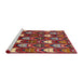 Sideview of Machine Washable Abstract Dark Almond Brown Rug, wshabs4226