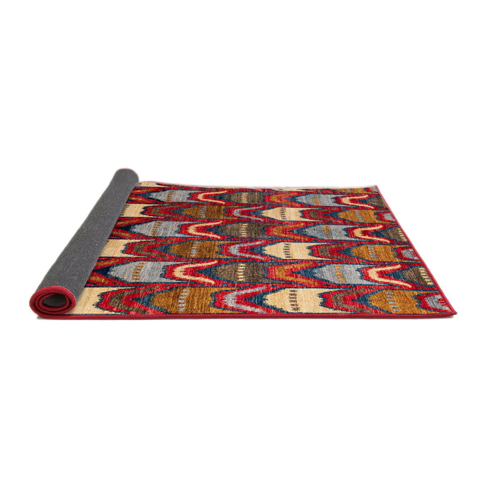 Sideview of Abstract Dark Almond Brown Modern Rug, abs4226