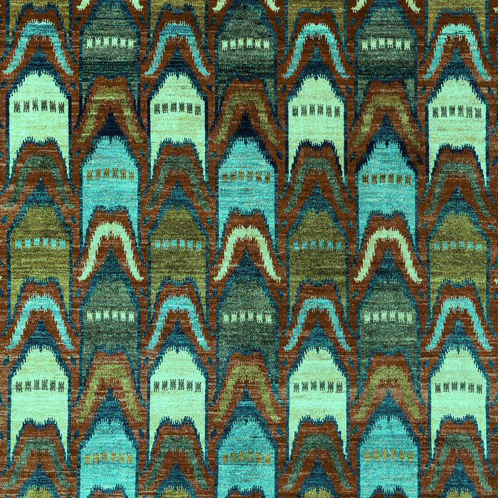 Machine Washable Abstract Turquoise Modern Area Rugs, wshabs4226turq