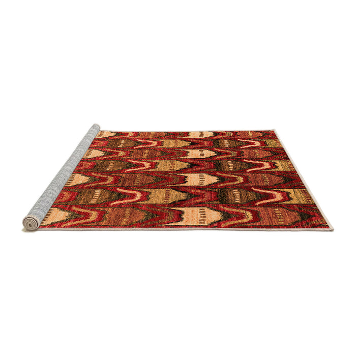 Sideview of Machine Washable Abstract Orange Modern Area Rugs, wshabs4226org