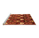 Sideview of Machine Washable Abstract Orange Modern Area Rugs, wshabs4226org