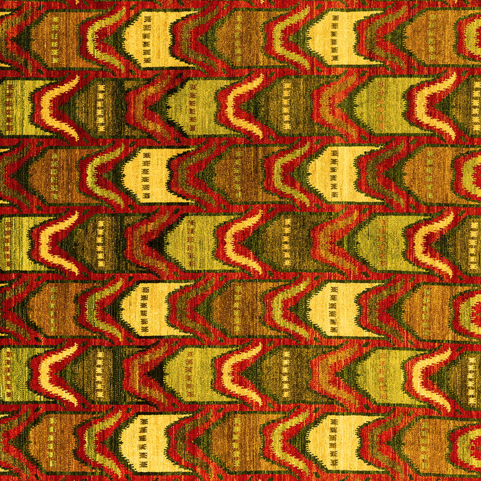 Square Machine Washable Abstract Yellow Modern Rug, wshabs4226yw