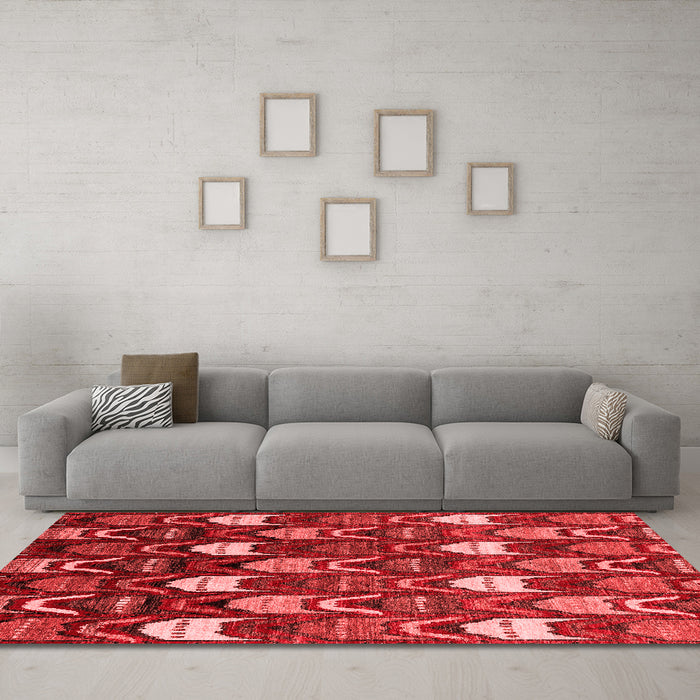 Modern Red Washable Rugs