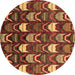 Round Machine Washable Abstract Brown Modern Rug, wshabs4226brn