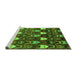 Sideview of Machine Washable Abstract Green Modern Area Rugs, wshabs4226grn