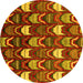 Round Abstract Yellow Modern Rug, abs4226yw