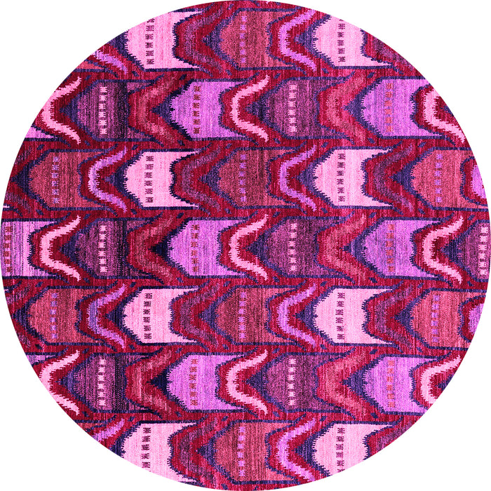 Round Machine Washable Abstract Pink Modern Rug, wshabs4226pnk