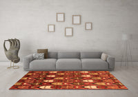 Machine Washable Abstract Orange Modern Rug, wshabs4226org