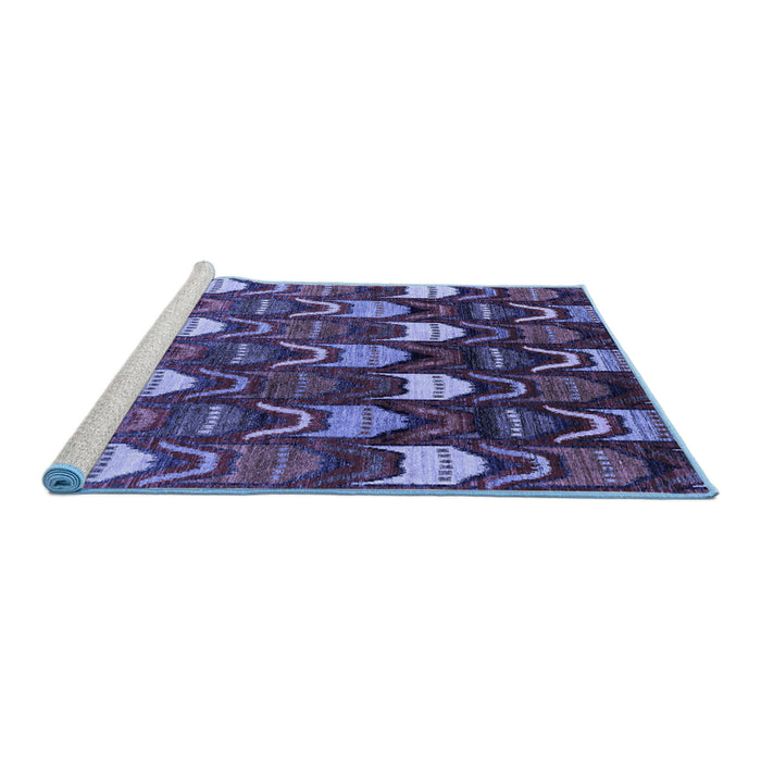 Sideview of Machine Washable Abstract Blue Modern Rug, wshabs4226blu