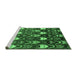 Sideview of Machine Washable Abstract Emerald Green Modern Area Rugs, wshabs4226emgrn