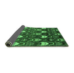 Sideview of Abstract Emerald Green Modern Rug, abs4226emgrn