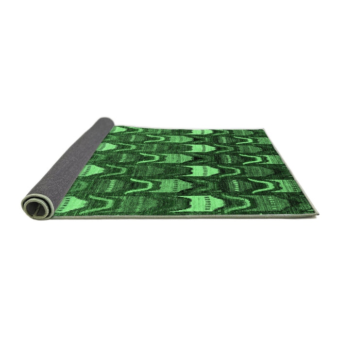 Sideview of Abstract Emerald Green Modern Rug, abs4226emgrn