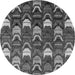 Round Machine Washable Abstract Gray Modern Rug, wshabs4226gry