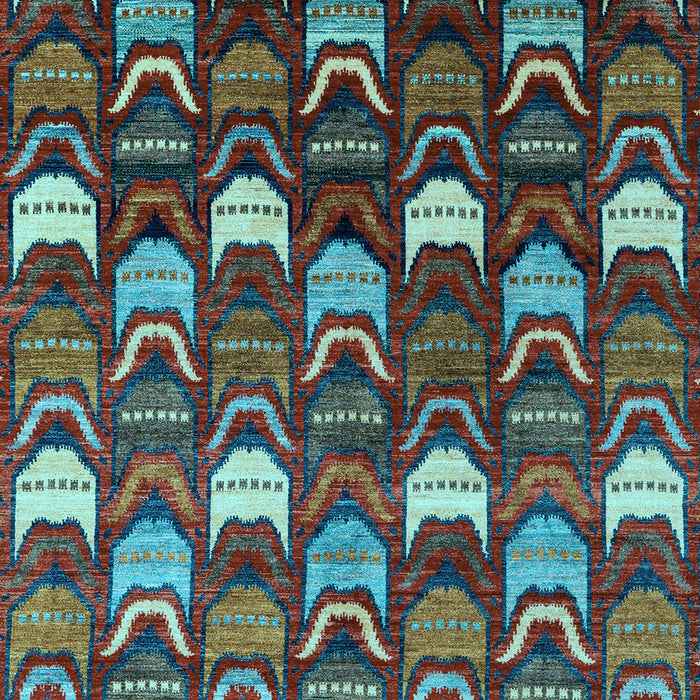 Square Abstract Light Blue Modern Rug, abs4226lblu