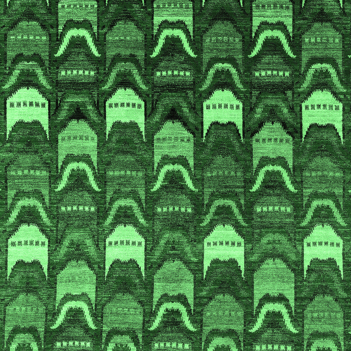 Square Machine Washable Abstract Emerald Green Modern Area Rugs, wshabs4226emgrn