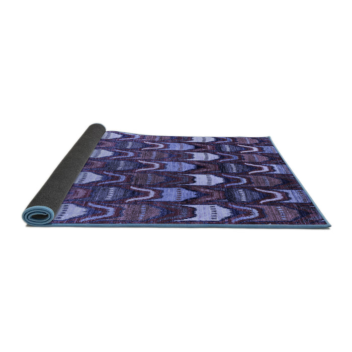 Sideview of Abstract Blue Modern Rug, abs4226blu