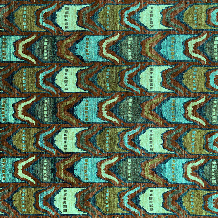 Square Machine Washable Abstract Turquoise Modern Area Rugs, wshabs4226turq