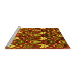 Sideview of Machine Washable Abstract Yellow Modern Rug, wshabs4226yw